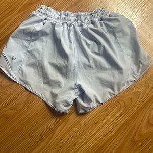 Pastel blue lululemon hotty hot shorts 4in